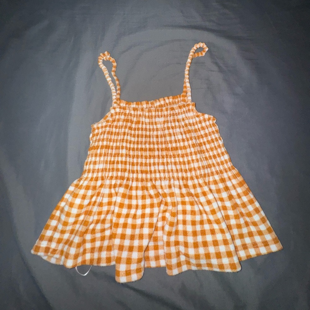 SO plaid yellow and white crop top